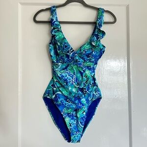 LAUREN Ralph Lauren Women’s Ruffle Swimsuit